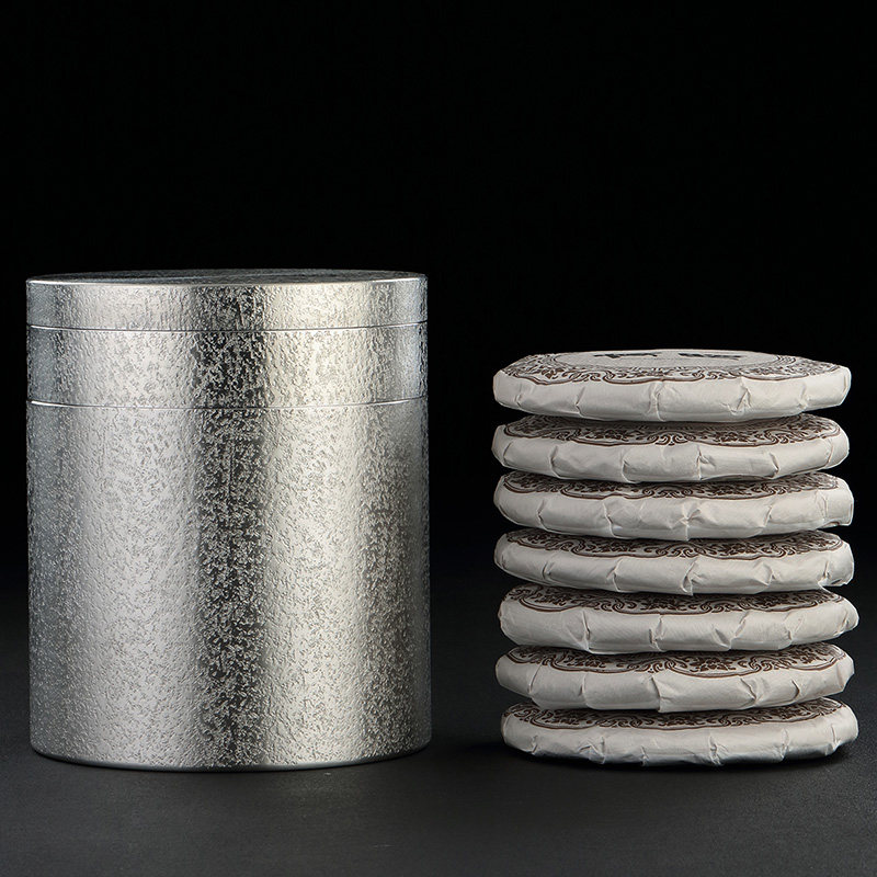 纯锡茶饼收纳盒储存罐普洱七子饼罐子茶叶罐特大号防潮锡罐密封罐