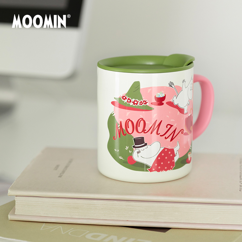 姆明不锈钢马克杯带盖高颜值