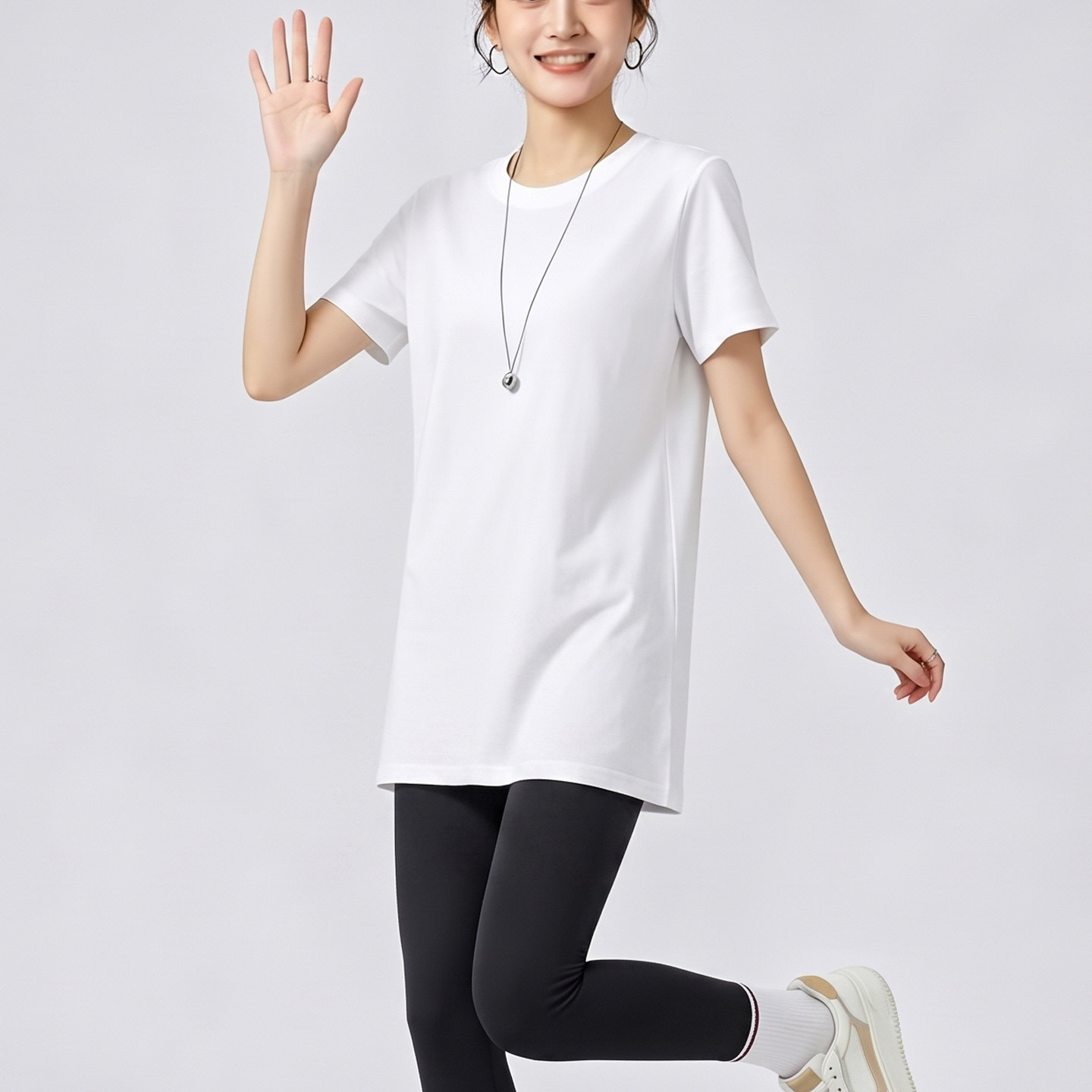 夏季圆领宽松显瘦T恤女短袖