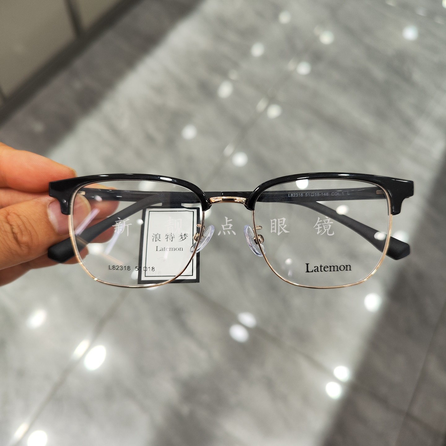 浪特梦男士商务眼镜架L82318大框女眉毛半框近视眼镜框可配眼镜片