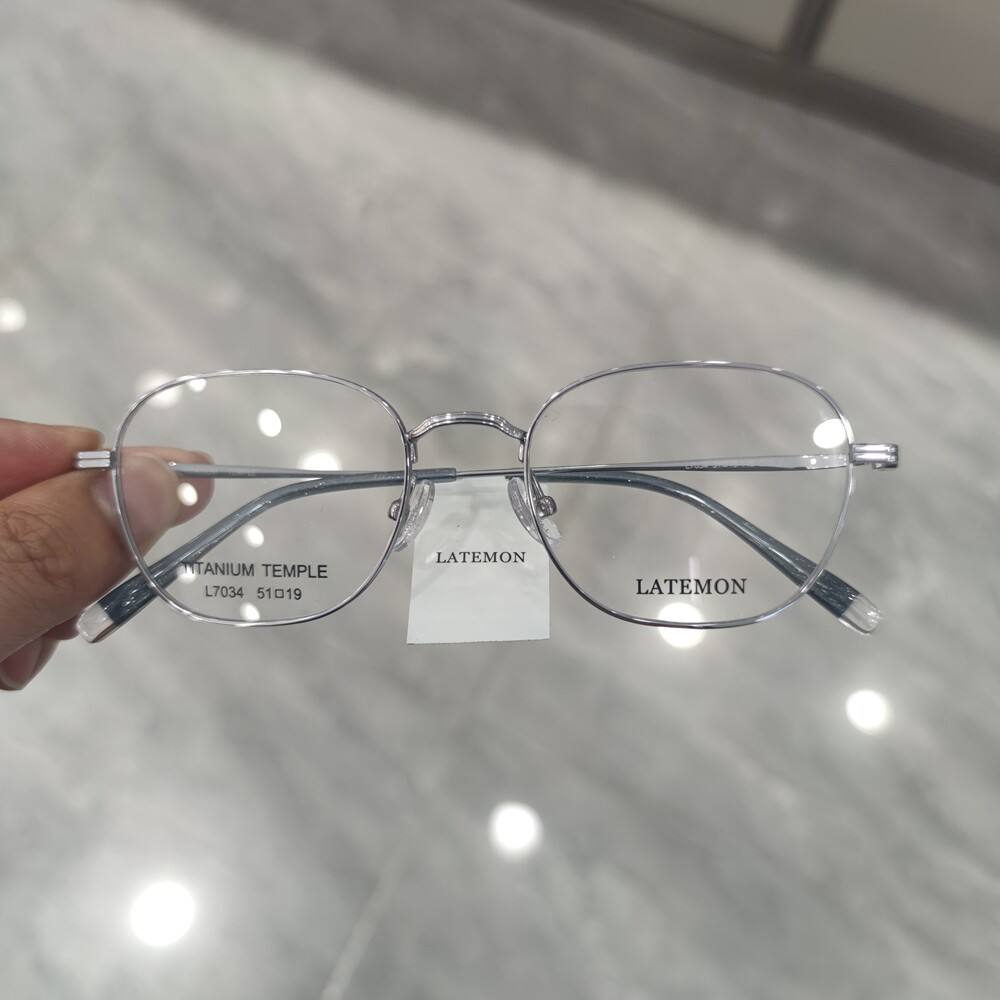 latemon浪特梦复古圆框钛合金素颜近视眼镜框防蓝光光学架l7034