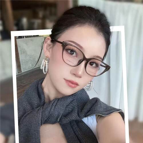 施洛华2025秋冬新品SF908复古猫眼镜框素颜女可配近视度数防蓝光