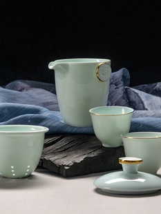 华光陶瓷快杯一壶两杯户外旅行便携套装茶具骨瓷家居礼品馨悦