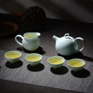 华光国瓷 青瓷功夫茶具套装高档办公送礼茶壶茶杯整套茶具 青之云