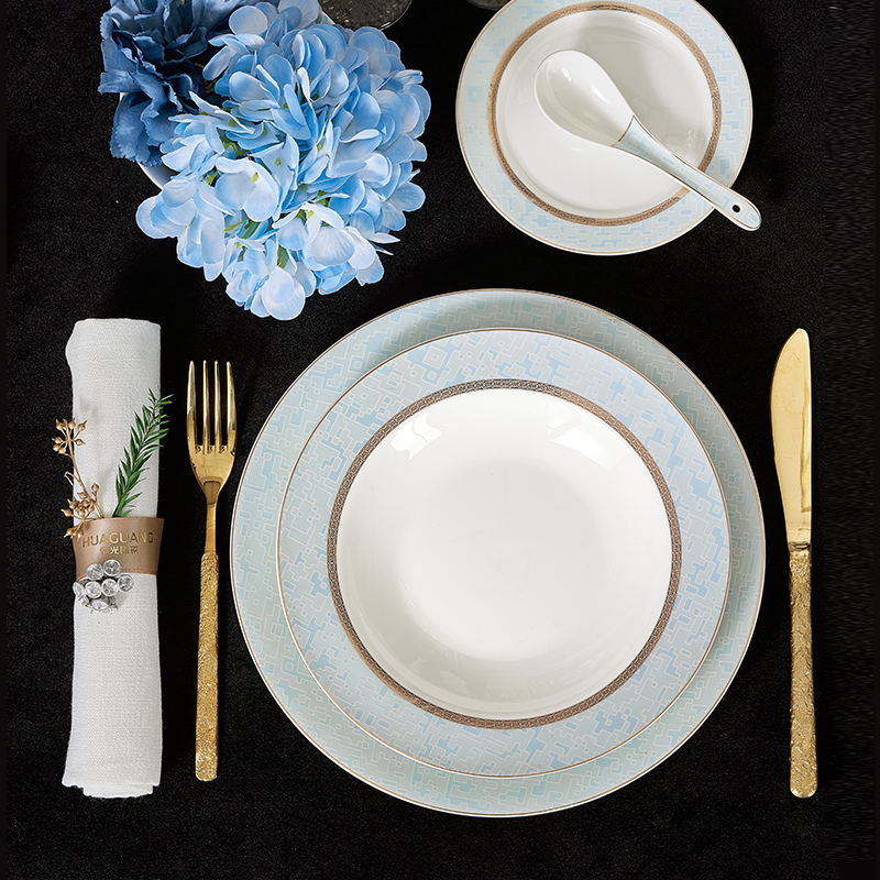 华光国瓷高档轻奢骨瓷餐具送礼