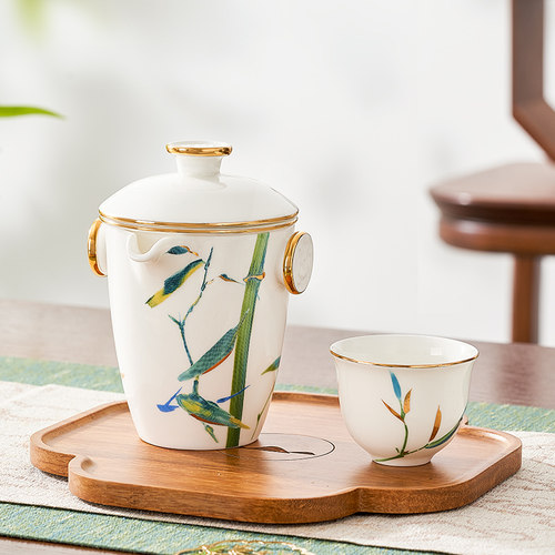 华光国瓷骨瓷快客杯旅行茶具