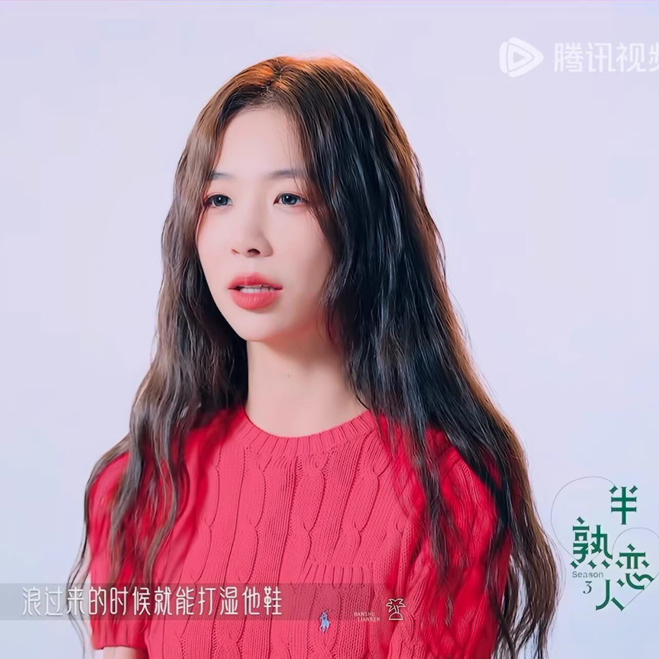 半熟恋人苏锐同款冰丝短款圆领刺绣修身薄款套头短袖麻花针织衫女