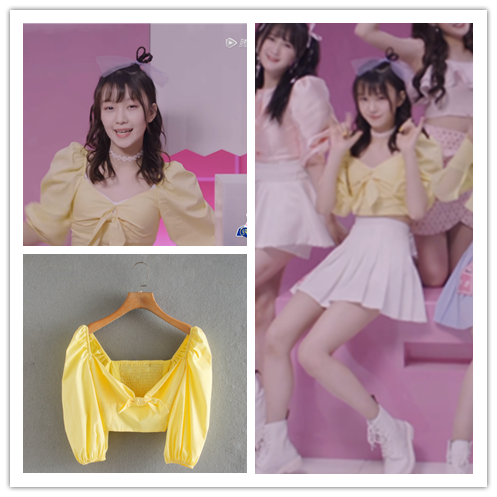 创造营屠芷莹希林娜依高宋茜陈卓璇吴晓凝同款短袖灯笼袖衬衫在类目 女装/女士精品, 衬衫中 - 来自Buy2taobao.com提供专业的淘宝代购服务