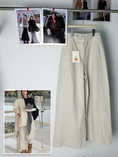 雾白色高腰好搭配超显瘦遮肉直筒多穿牛仔裤 2025东大门冬季 新款