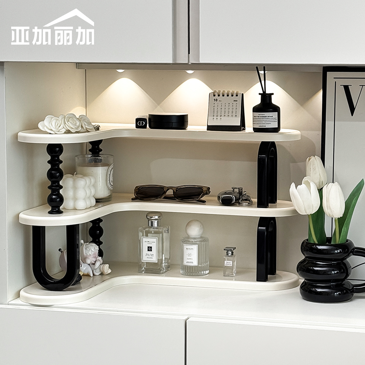 多层转角玄关收纳置物架