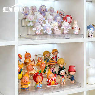 阶梯式盲盒收纳展示架可伸缩多层星星人手办陈列架摆件模型置物架