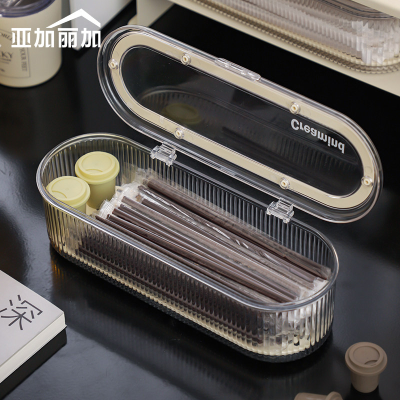 防尘一次性吸管勺子收纳盒图片