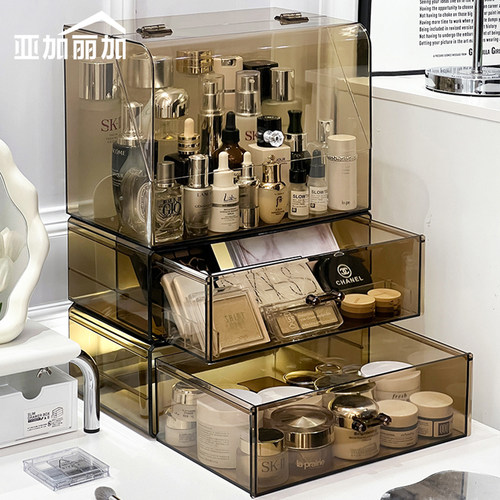 可叠加化妆品抽屉收纳盒