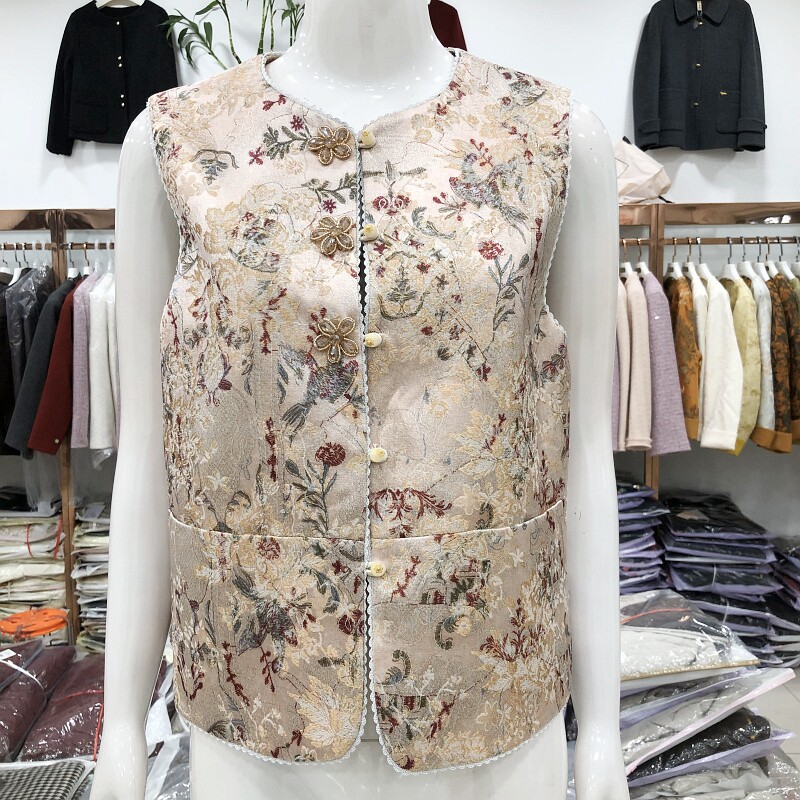 26-A28 商场品牌国风马甲女2026春季新款洋气新中式坎肩绣花马夹