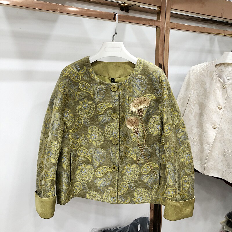 卓尚ZS26A-0688 国风缎面外套女2026春季新款洋气唐装新中式上衣