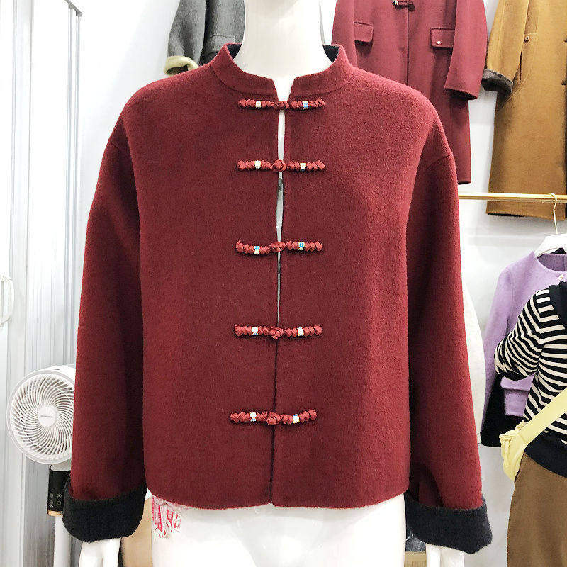 商场同款8596 双面呢羊绒大衣女冬季新款韩版妈妈短款羊毛外套