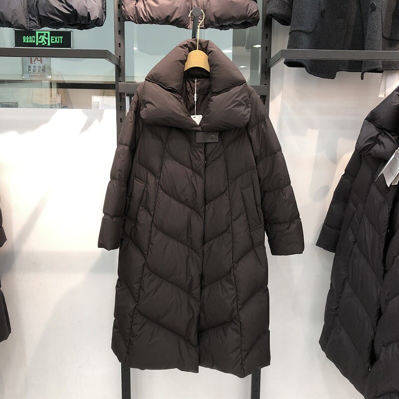 欧洲站韩范白鸭绒羽绒服女2026冬季新款气质中长过膝羽绒外套正品