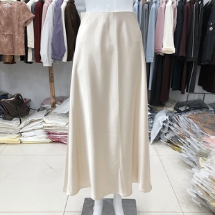 气质松紧腰大摆裙 高档洋气缎面半身裙子女春夏新款 卓尚ZS26A 112