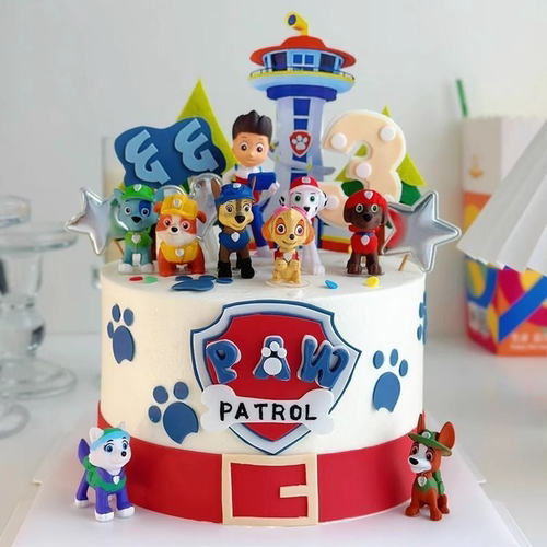 男孩12款狗狗烘焙装扮生日蛋糕情景甜品台装饰摆件插件
