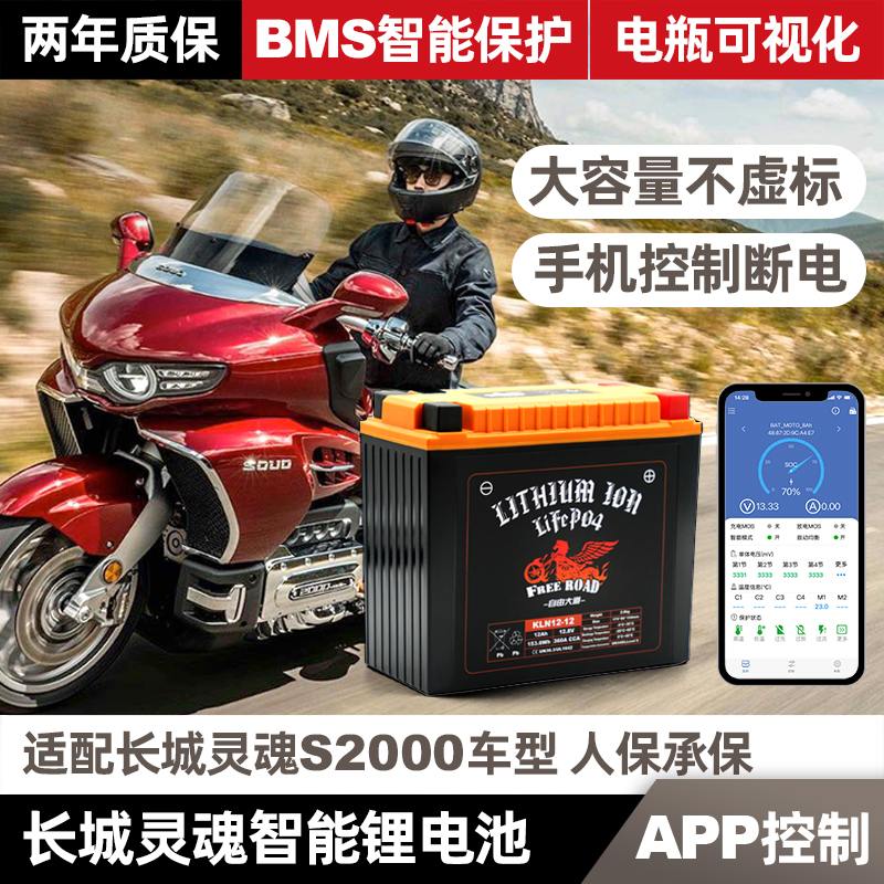 适用于长城灵魂S2000智能锂电瓶