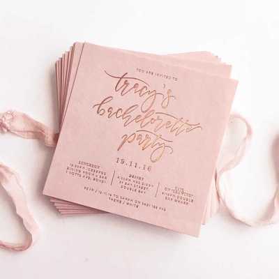 意大利Letterpres粉色金边烫金咭片制作设计高档名片贺卡创意饰品