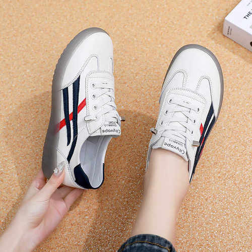 休闲一脚蹬真皮百搭鞋子新款舒适