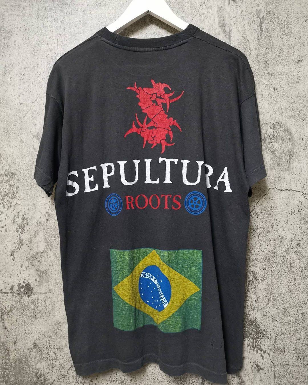 240G SEPULTURA BRAZILS MOST FAMOUS HEAVY METAL BAND VINTAGE COUPLE SHORT-SLEEVED T-SHIRT