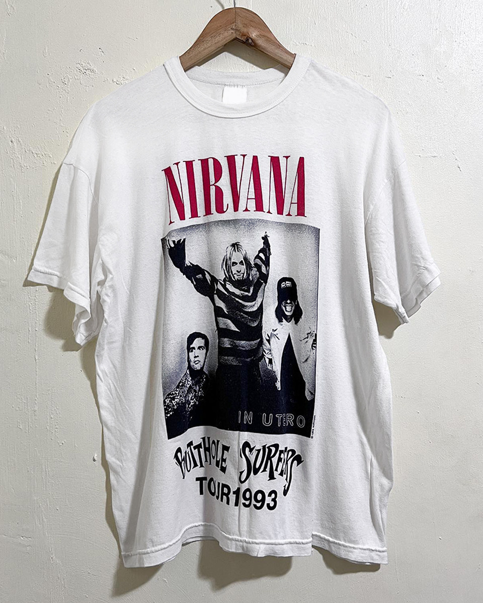 nirvana涅槃乐队butthole surfers tour1993阿美咔叽vintage短袖t