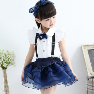 短袖 小学生班服表演服夏季 定制校服儿童演出服夏装 英伦风衬衫 套装