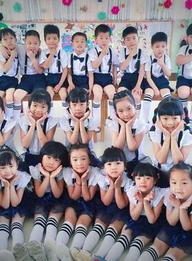 小学生夏季校服英伦风背带演出服儿童毕业照服装班服一二年级夏装