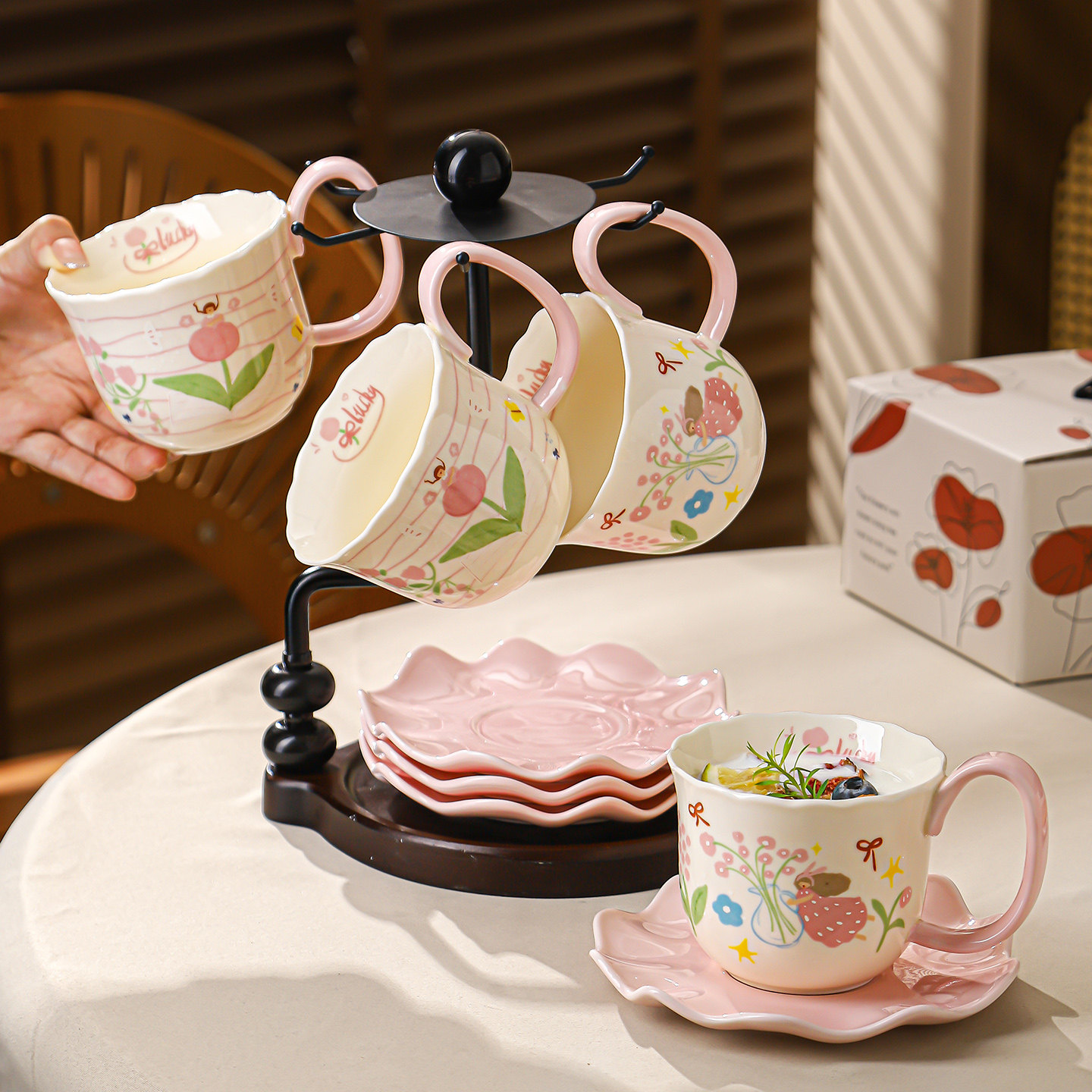 陶瓷咖啡杯子高档精致特别好看的咖啡杯高级感轻奢高颜值生日礼物