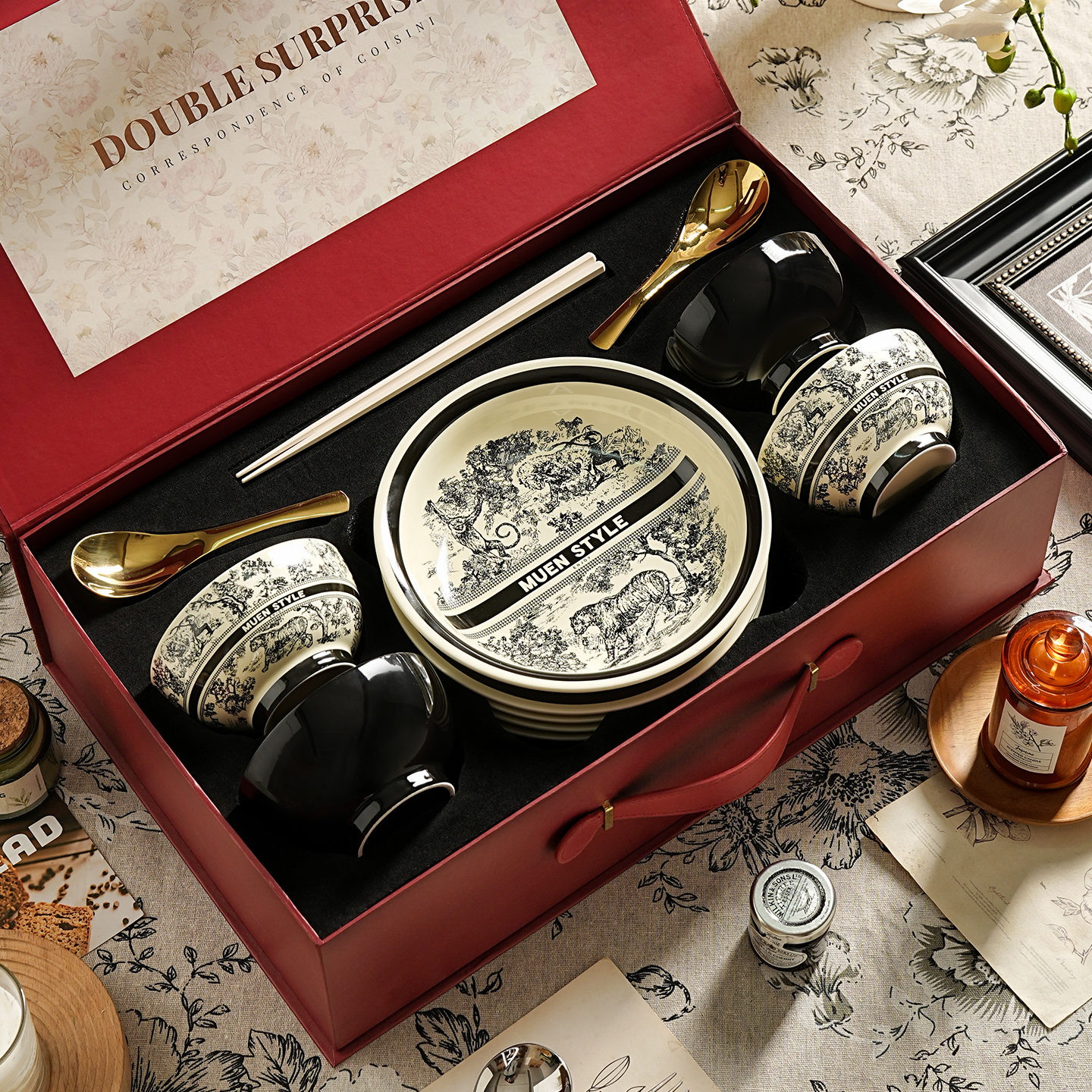 中古陶瓷餐盘子餐具套装菜盘碗家用2025新款高颜值结新婚礼物礼盒