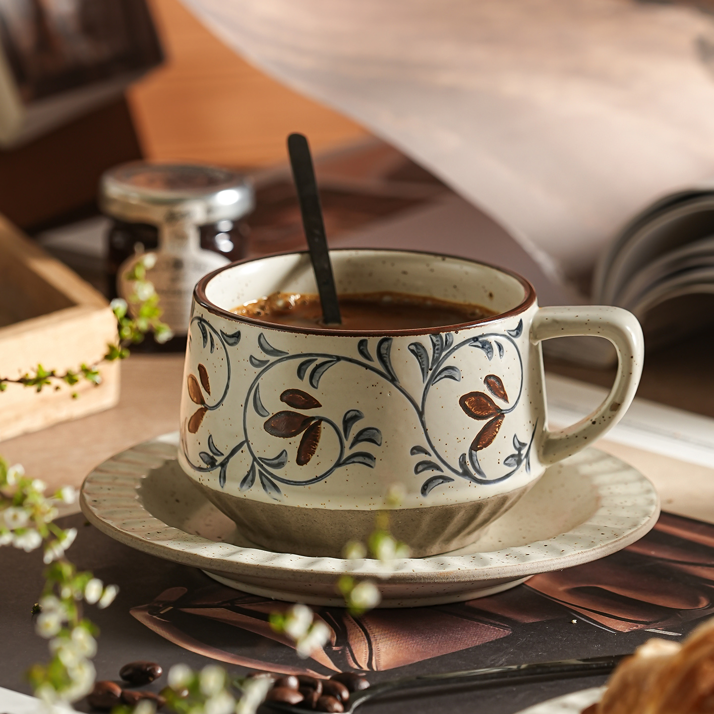 拿铁咖啡杯意式浓缩手冲咖啡杯拉花专用美式品鉴咖啡杯子高档精致