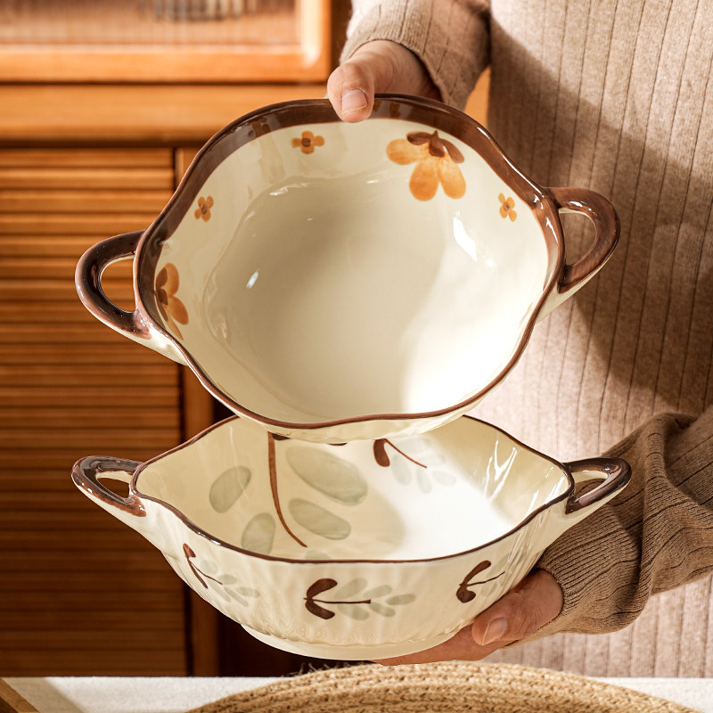 有风来双耳汤碗陶瓷泡面碗家用2025新款汤面大碗螺蛳粉碗日式餐具