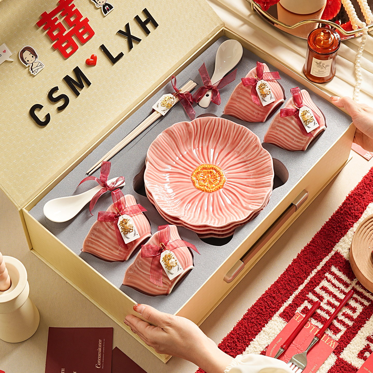 餐具套装乔迁新居碗筷套装乔迁之喜入宅礼盒碗家用2025新款高颜值