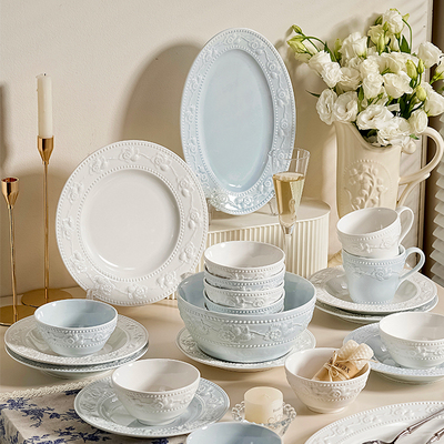 WUXIN陶瓷轻奢浮雕餐具套装