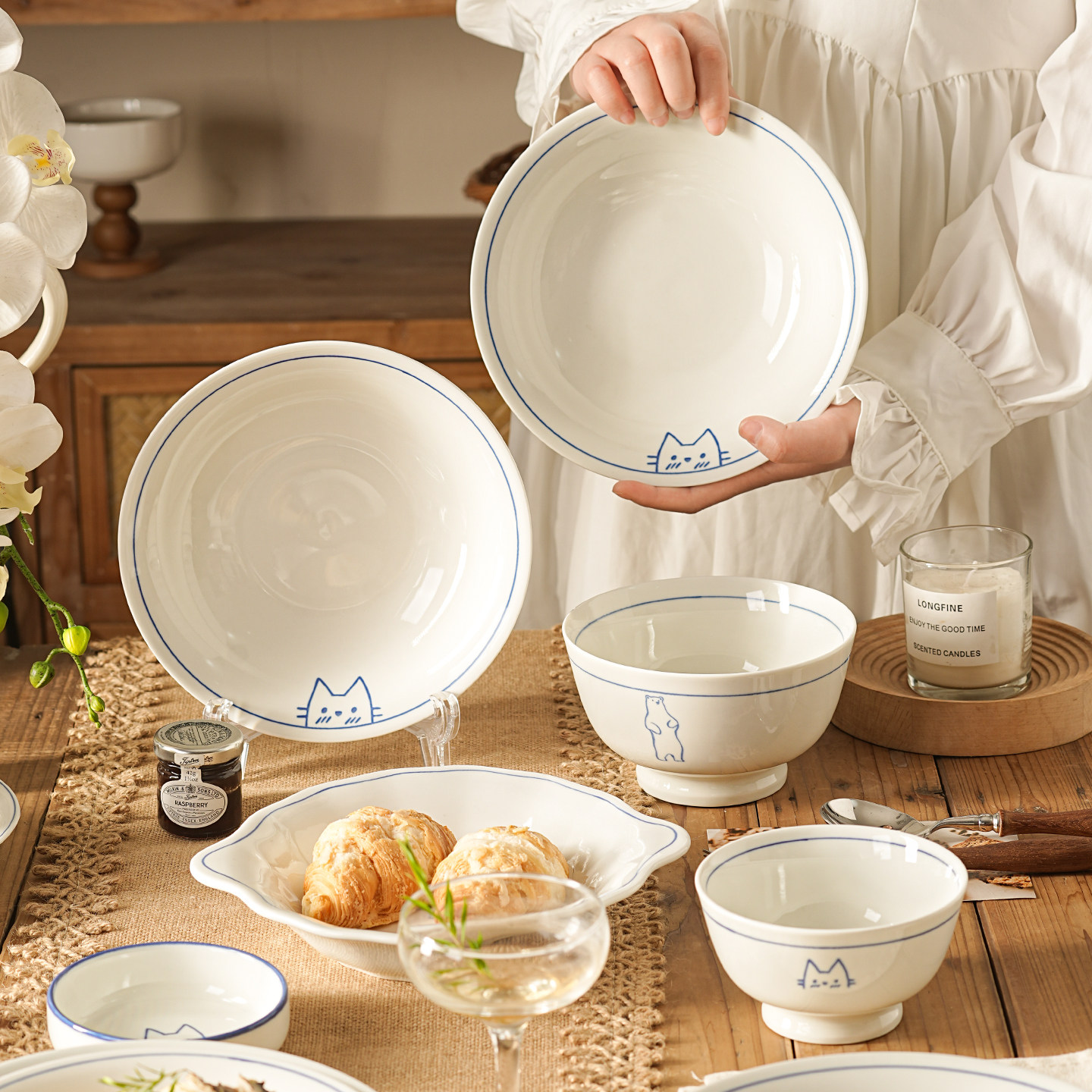 碗碟套装碗筷盘一人食餐具套装乔迁新居陶瓷碗家用2026新款高颜值,餐饮具,碗,淘宝优惠券,粉丝福利购,淘宝优惠卷