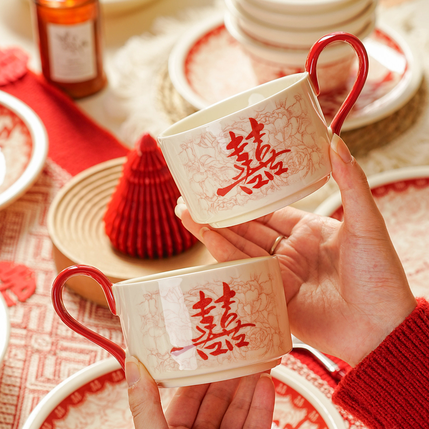 马克杯子陶瓷杯情侣水杯家用早餐杯新婚礼物订结婚咖啡杯子伴手礼