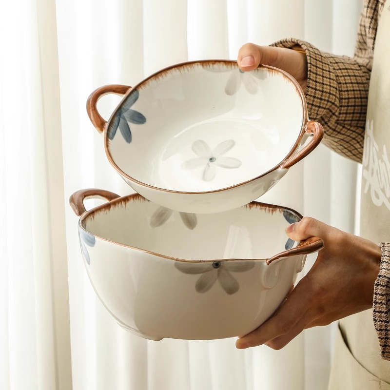 WUXIN陶瓷日式汤碗双耳碗