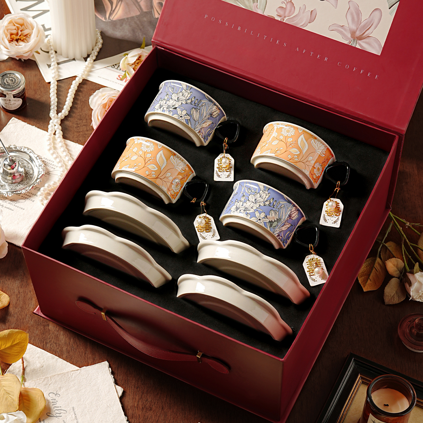 陶瓷咖啡杯子高档精致高级感高颜值新婚礼物送新人送姐姐闺蜜实用