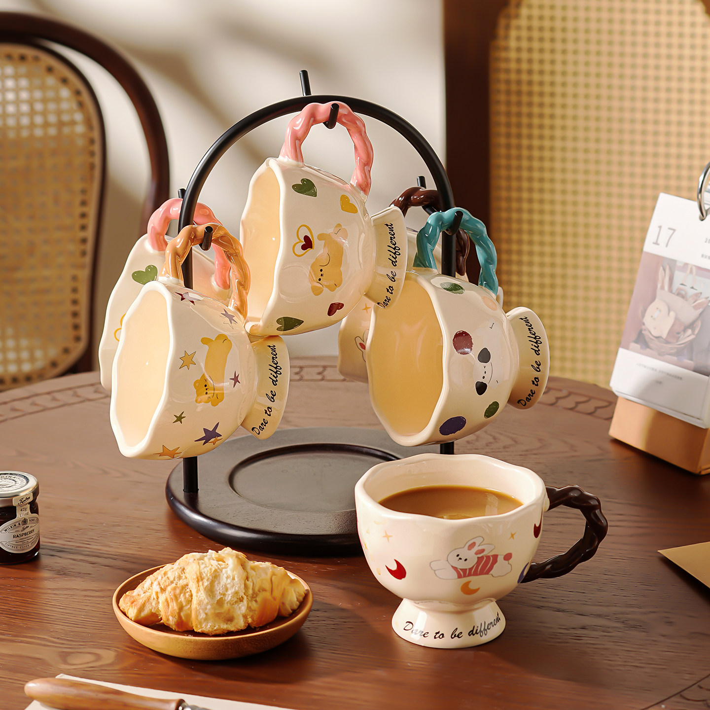 陶瓷马克杯子家用喝水可爱早餐杯超好看独特漂亮杯子礼盒新婚礼物