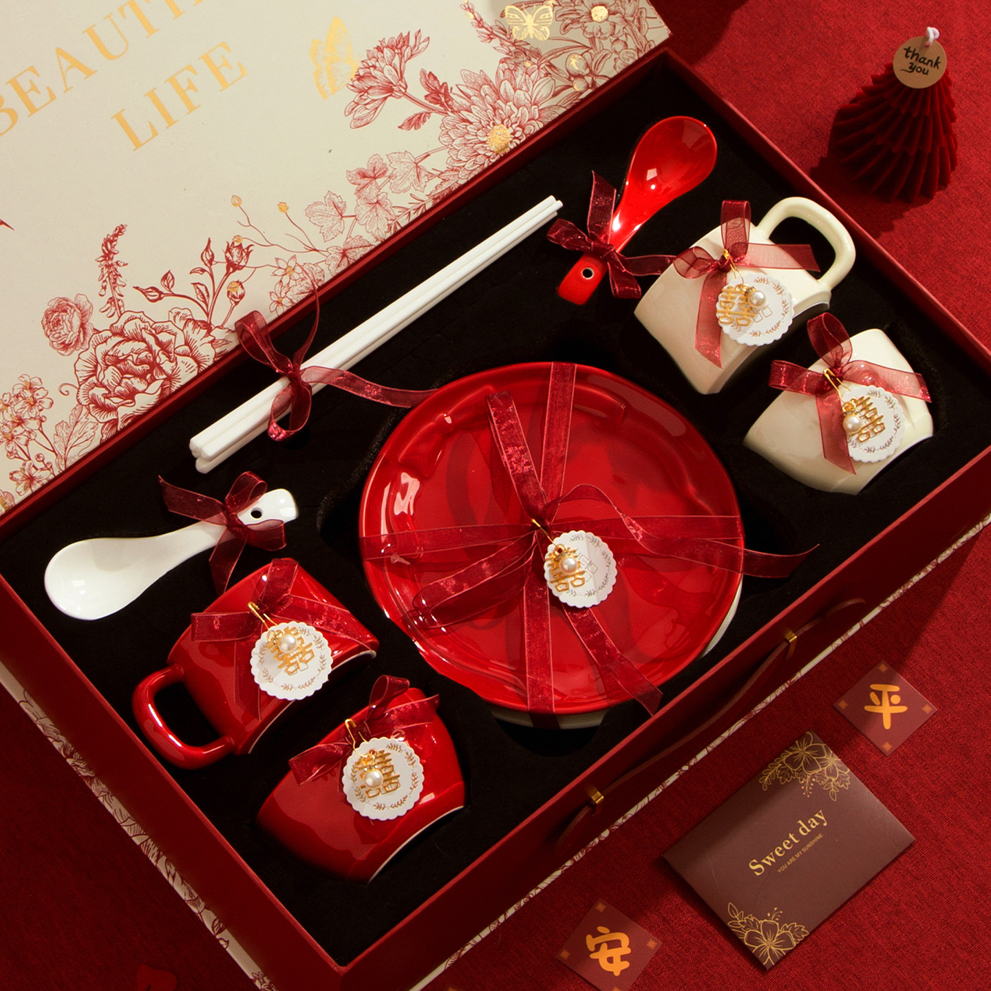 新婚结婚礼物送新人送新娘送闺蜜高级实用餐具碗碟套装家用高档