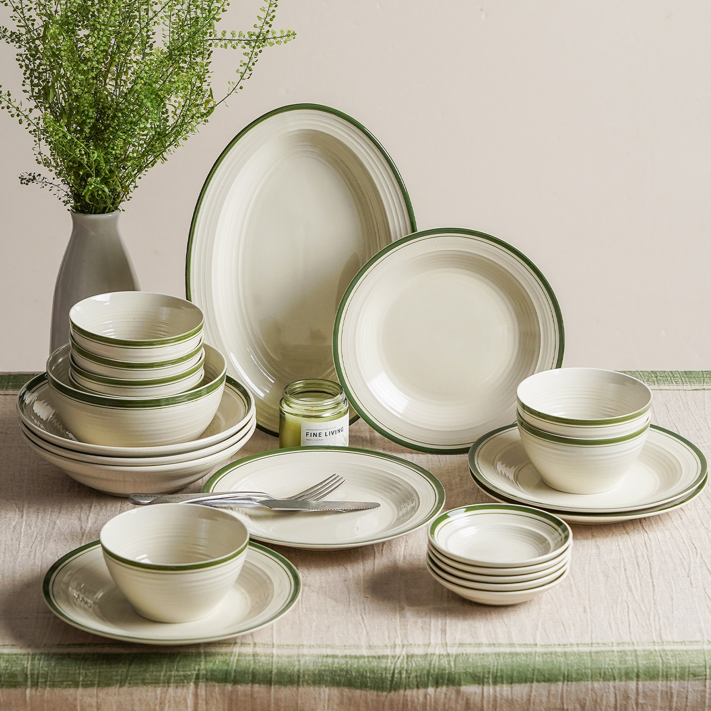 碗家用2025新款高颜值碗筷碗碟套装漂亮碗釉下彩餐具套装乔迁新居