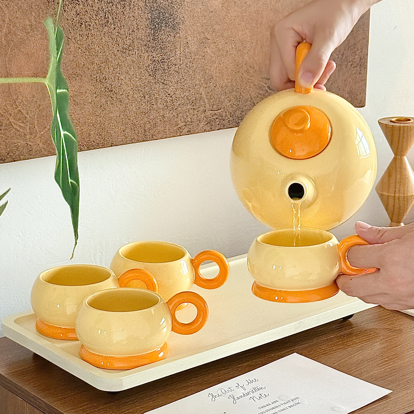 陶瓷客厅杯子套装新居乔迁茶杯水杯可爱奶油风杯具一套礼盒送人