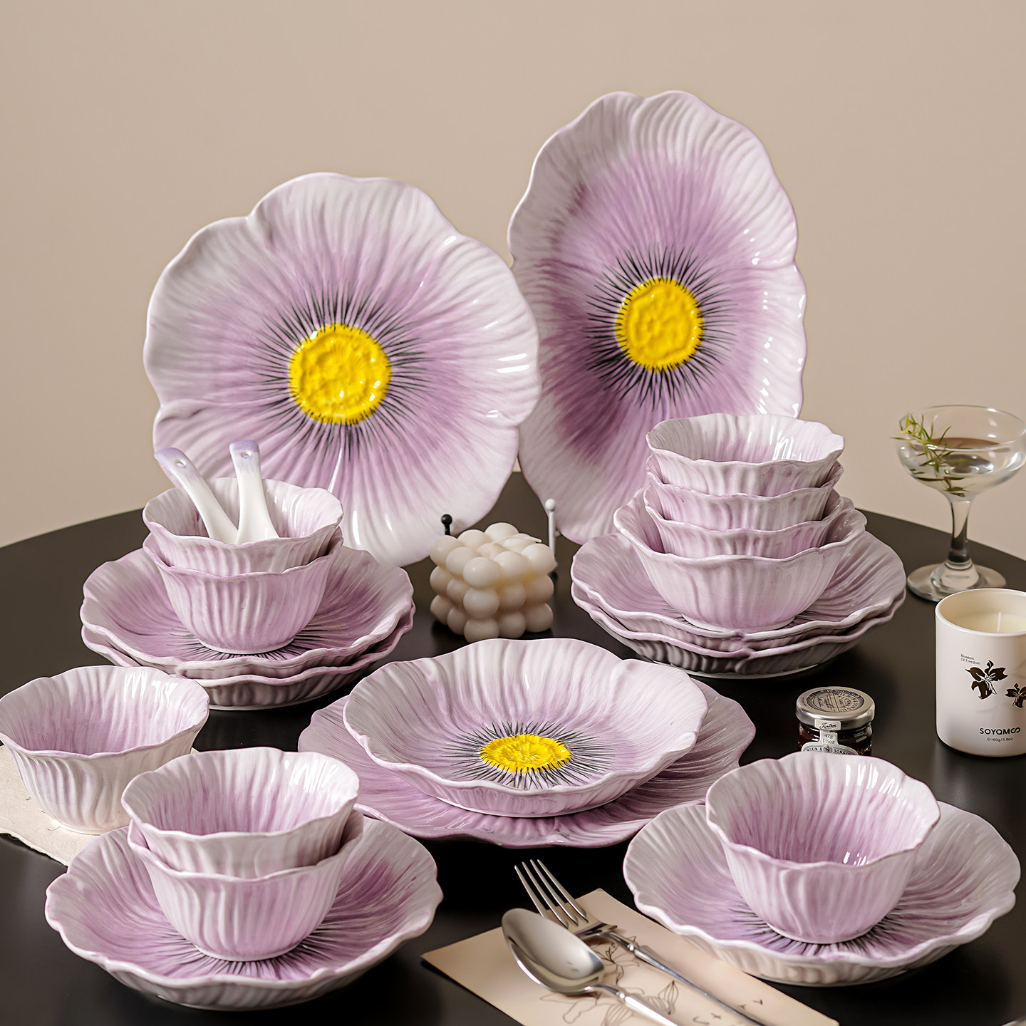 特别漂亮的碗家用2026新款高颜值陶瓷碗碟碗盘餐具套装高级感小众