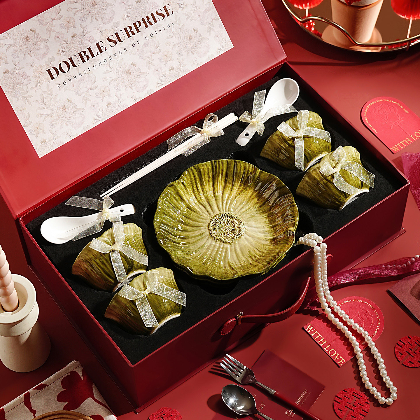 特别漂亮的碗具新婚礼物餐具套装2025新款结婚碗筷套装陶瓷碗碟盘