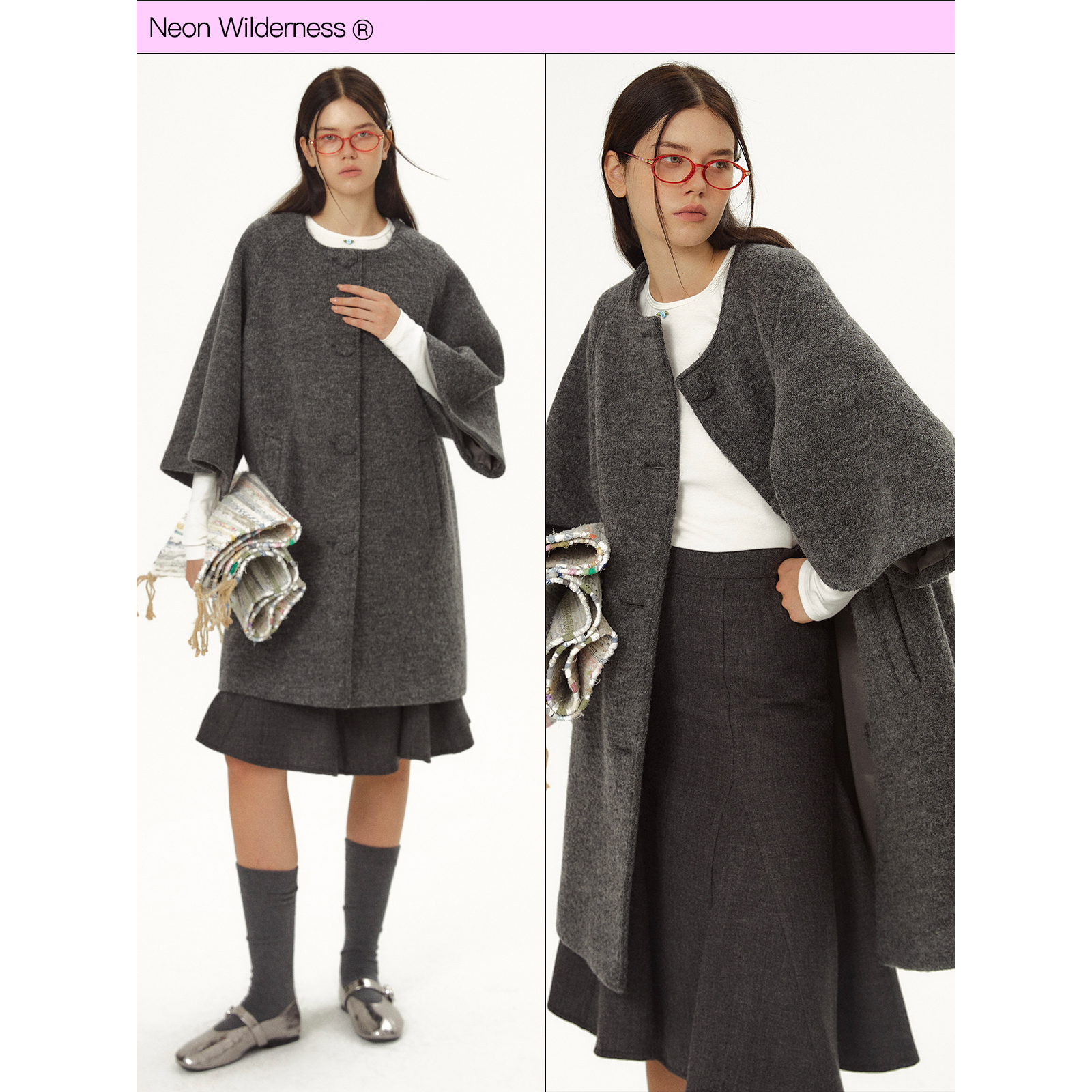 复古喇叭七分阔袖外套