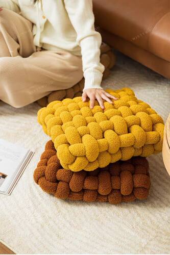 冰岛线手工DIY编织坐垫抱枕盖毯