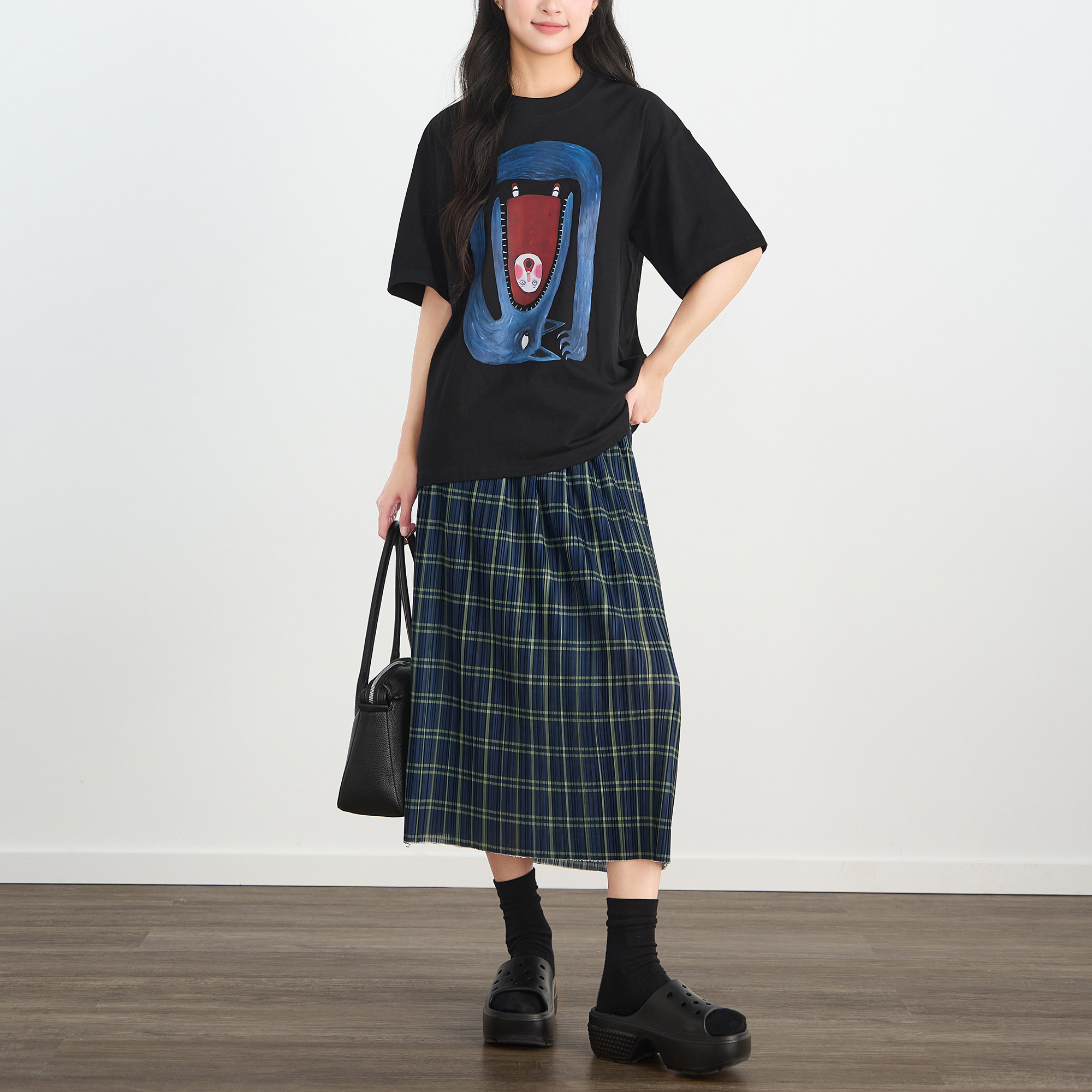 2026夏季新款复古格纹半身裙女中长款A字百搭显瘦文艺风减龄裙子