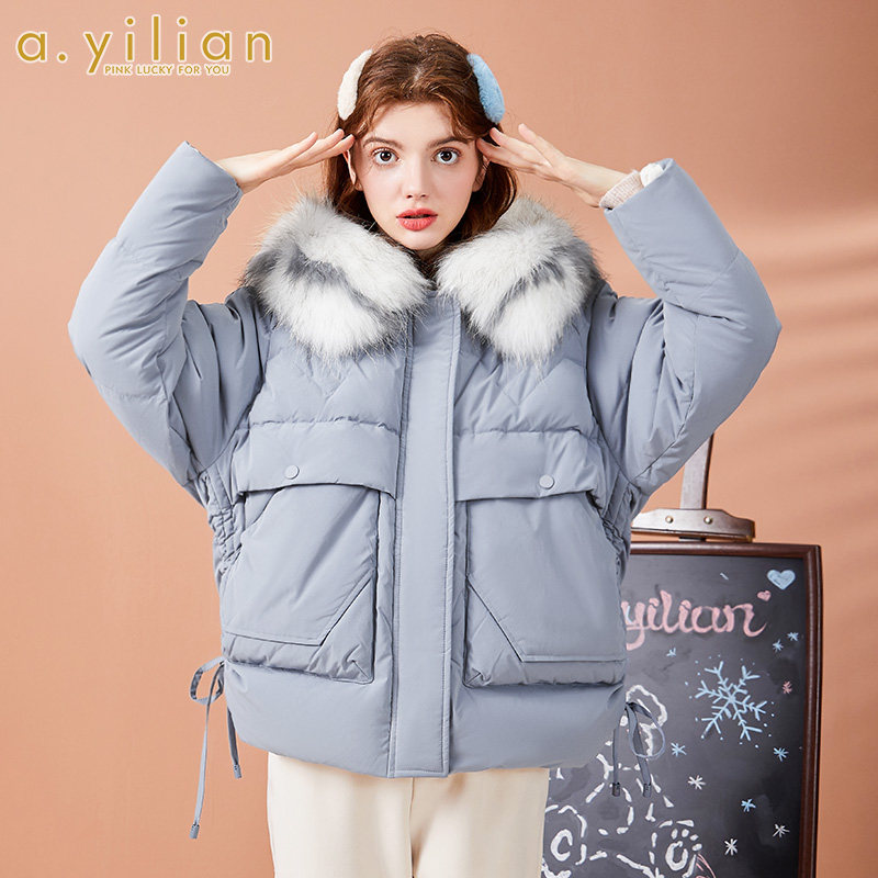 【直播专享】2020冬季新款羽绒服女短款外套上衣小个子白鸭绒连帽